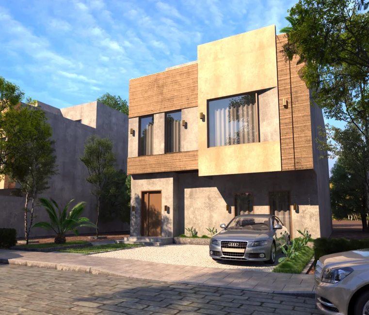 house with a car